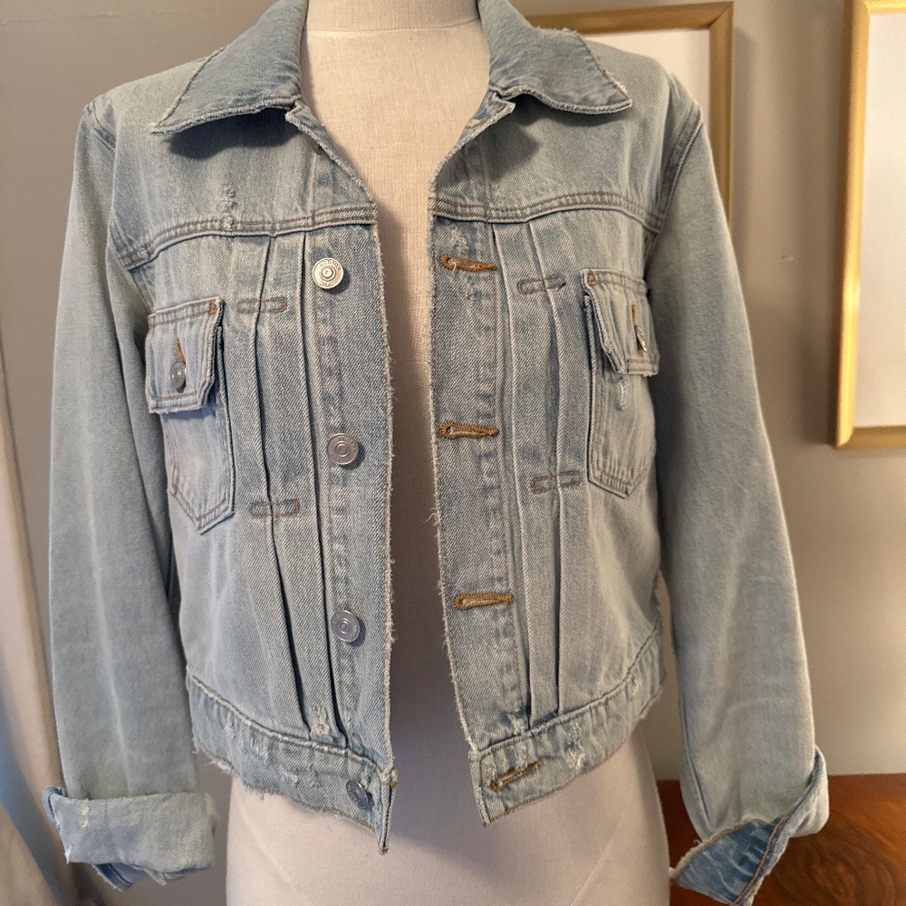 Hudson Lola shrunken trucker denim jacket xs